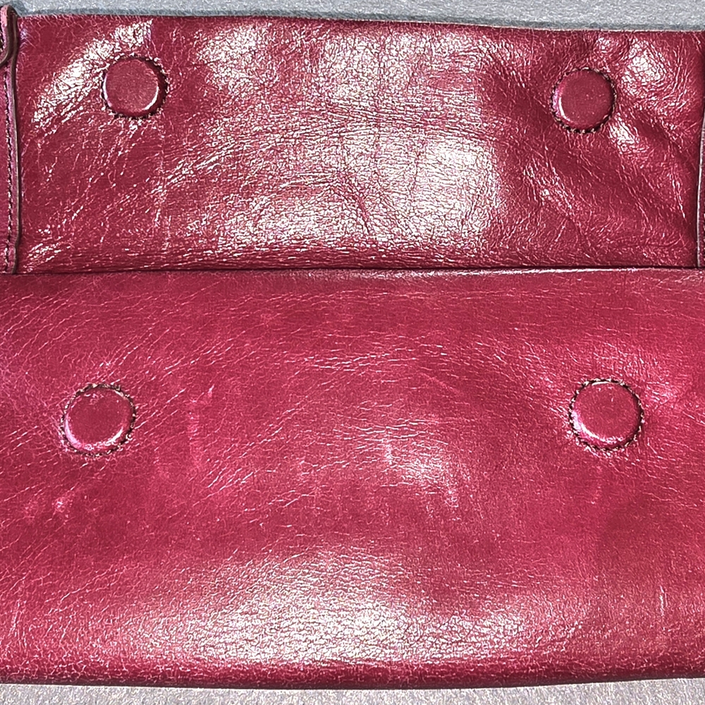 HOBO Leather Fold-Over Clutch in Deep Wine - Picture 3 of 12